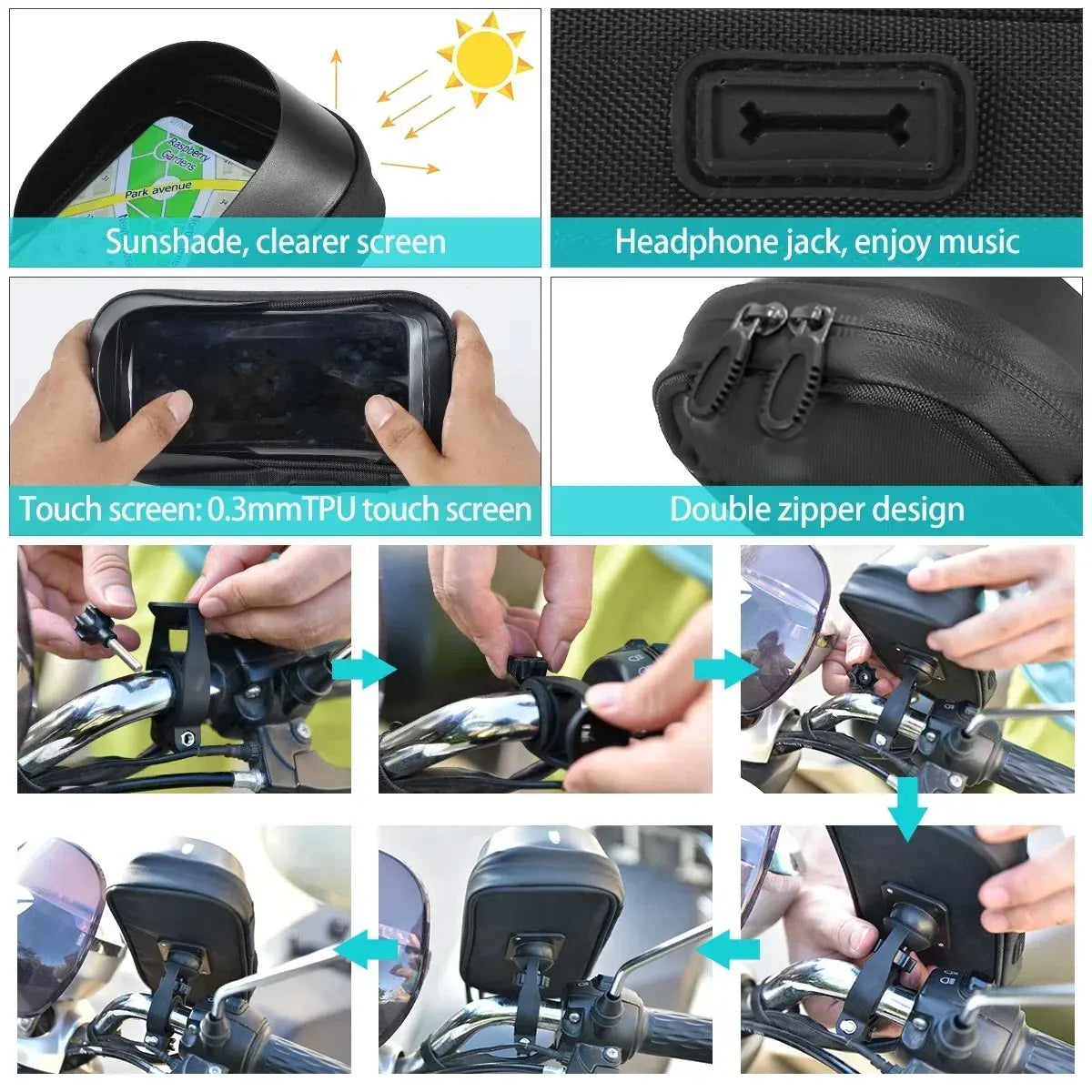 Bicycle Motorcycle GPS Navigation Holder Waterproof Multi-function Accessories