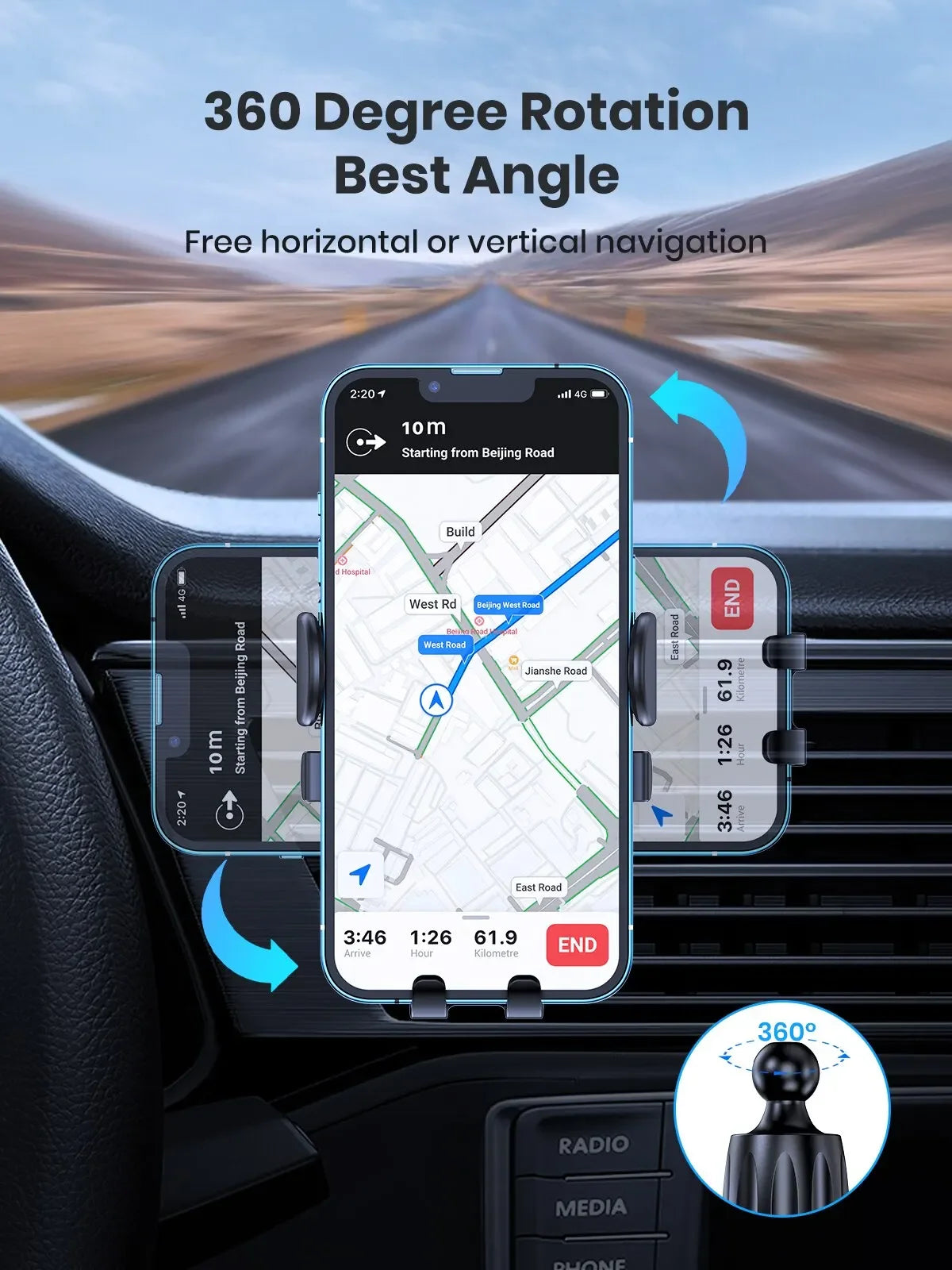 Universal Gravity Auto Phone Holder Car Air Vent Clip Mount Mobile Phone Holder CellPhone Stand SupportFor iPhone Samsung Huawei