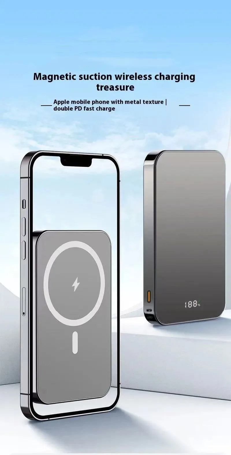 Magnetic Wireless Power Bank Fast Charging Portable External Battery
