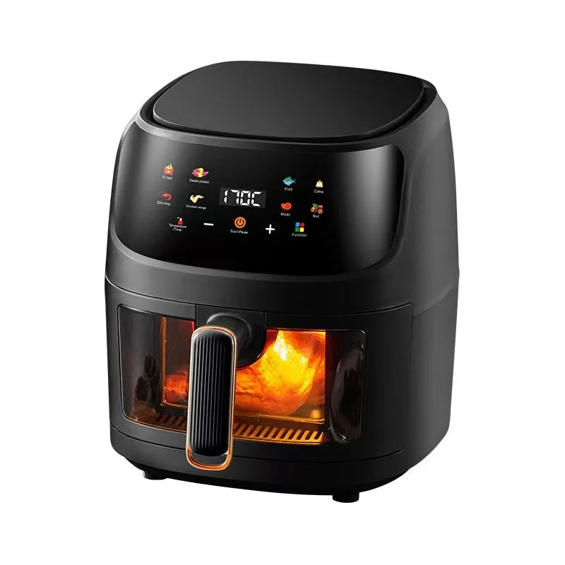 New 8L Large Capacity Air Fryer Multifunctional Visible Window Microcomputer Control for Home Commercial Use