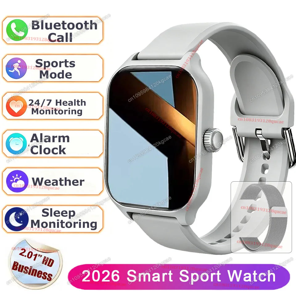 Smart Watch Men 2.01'' AMOLED Screen Waterproof Multiple Sport Mode Fitness HD Bluetooth Call Smartwatch Men Women Bracelet Hw12