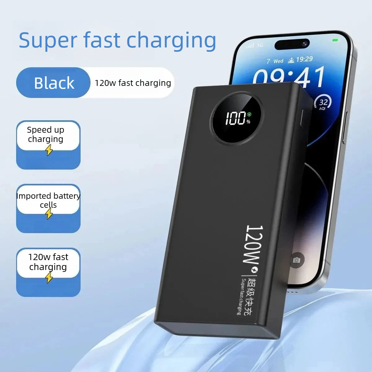 120W 57000mah Power Bank Super Fast Charging For Iphone Xiaomi Samsung Ultralarge Capacity For Mobile Power External Battery