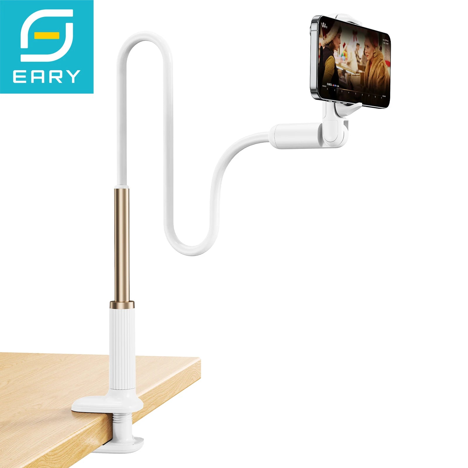 Eary Gooseneck Phone Holder for Bed Cell Phone Mount Clamp Clip Flexible Device