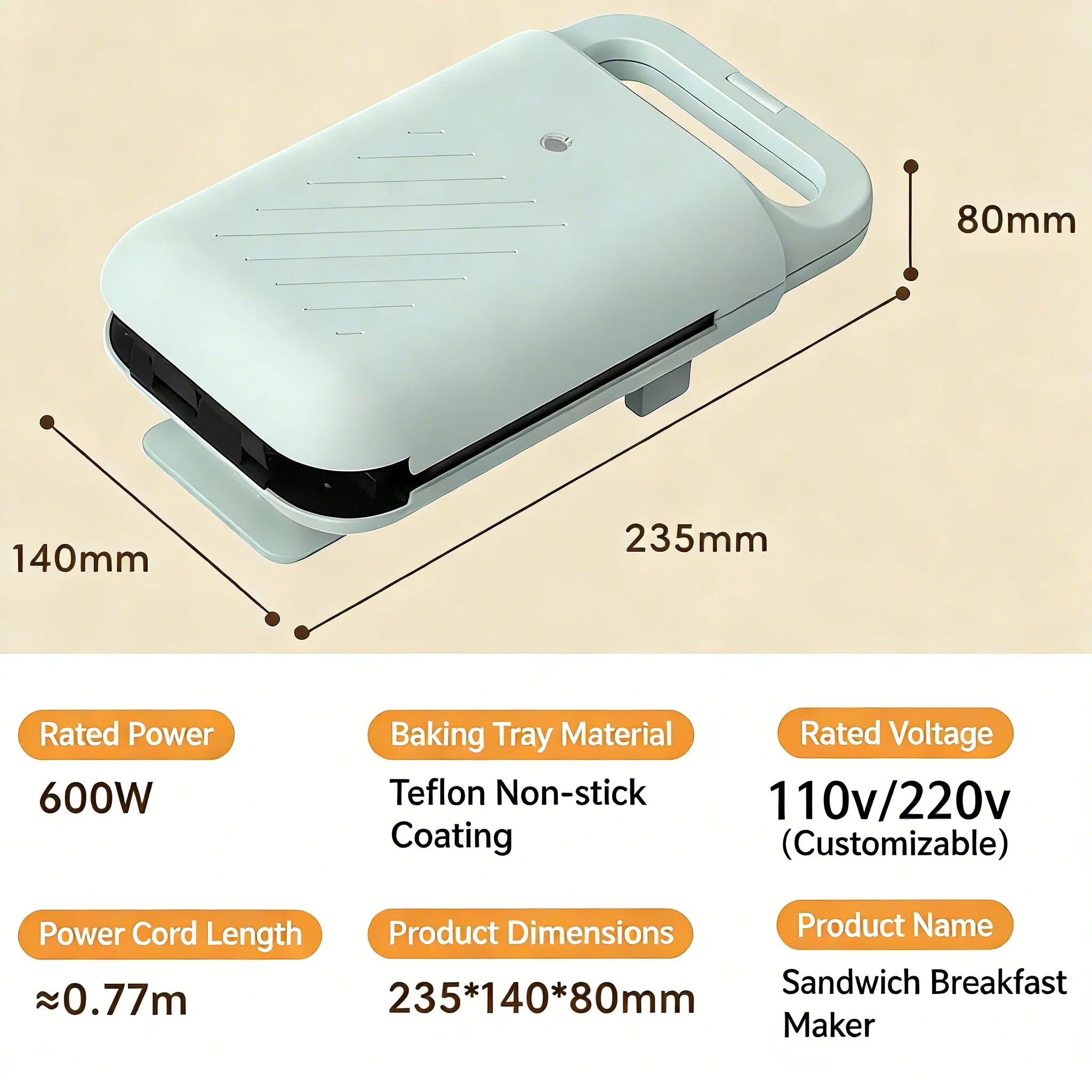 Small Household Light Food Maker Multifunctional Sandwich Waffle Toaster Egg Frying Machine