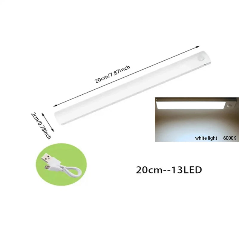 PIR Motion Sensor LED Under Cabinet Lamp Dimmable Rechargeable Night Light