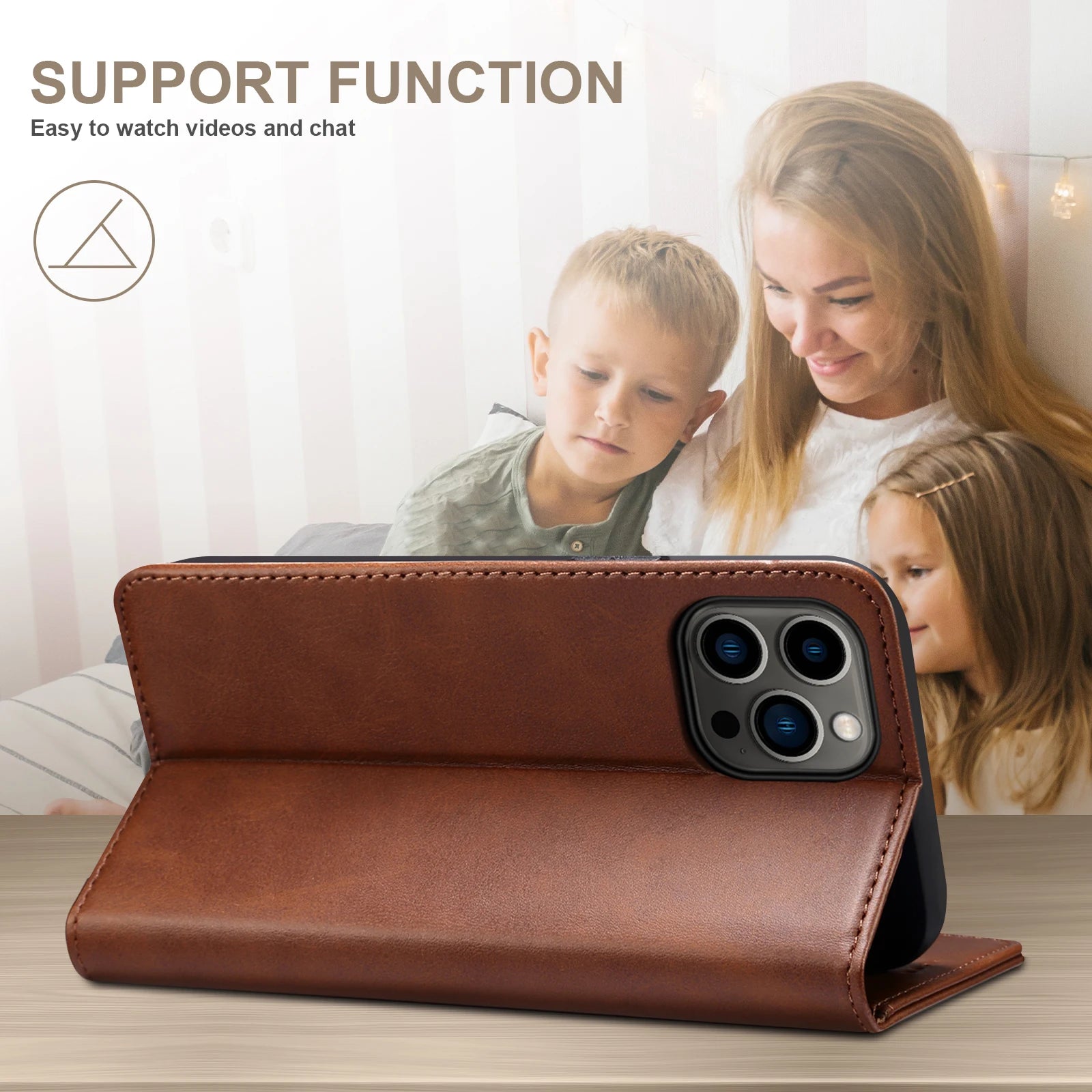 SUTENI Faux Leather Wallet Phone Case Cover Flip For iPhone Pro Max Plus Mini