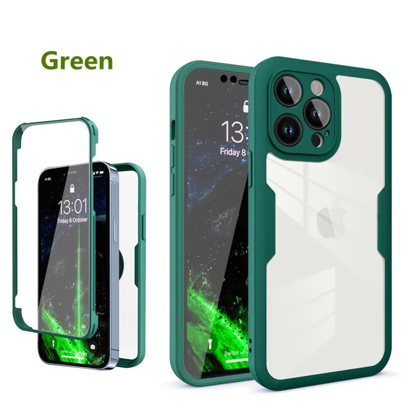 360 Full Body Front Back Clear Case For iPhone 8 Plus SE Silicone Shockproof