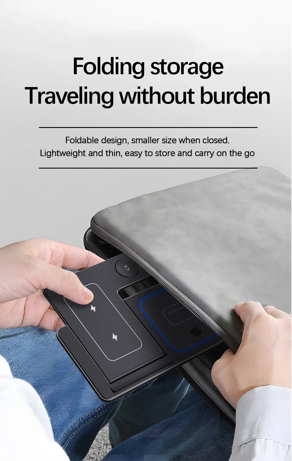 3 in 1 Folding Wireless Charger Stand For iPhone 17 16 15 14 13 12 Pro Max Fast Charging Station For Apple Watch 11-2 SE Airpods