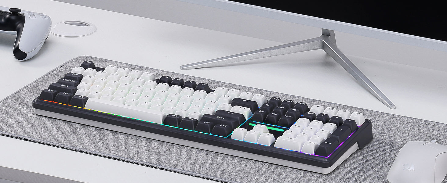 Redragon K745 PRO Wireless Gasket RGB 108 Keys Mechanical Gaming Keyboardw/Extra 4 Hotkeys, Hot-Swap Socket